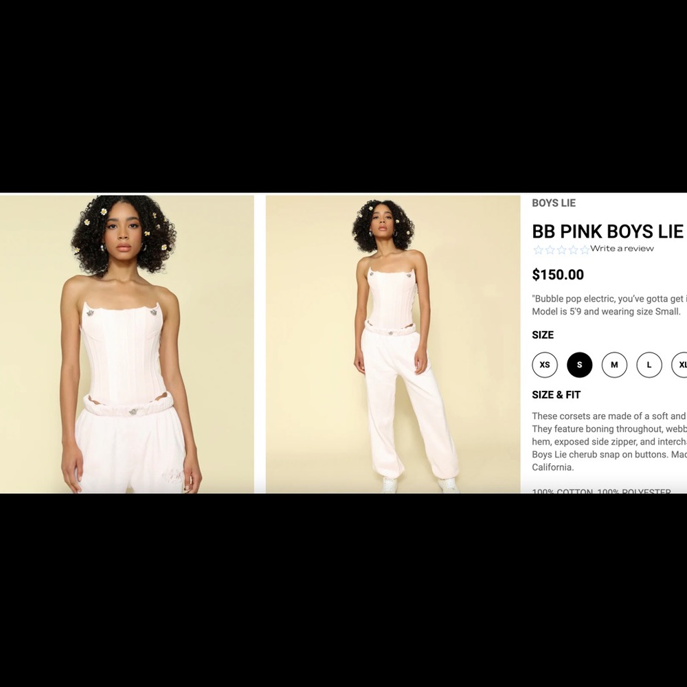 Brand New Boys Lie Corset Top With Extra Snap On Buttons